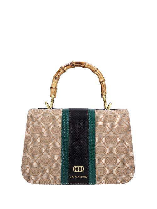 Borsa Monogram med. in pelle e tessuto LA CARRIE | 142P-GA-135-JLPVERDE-MULTICOLOR